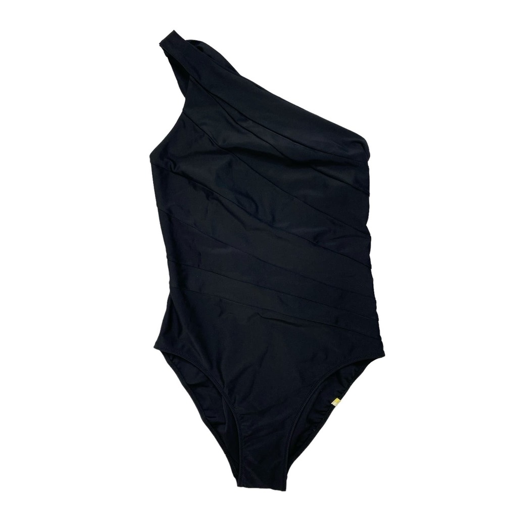SUMMERSALT *NEW* The Sidestroke One Piece Bathing Suit Sea Urchin Black Size 6